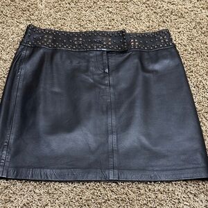 Cache Black Mini Skirt with Studded Waist